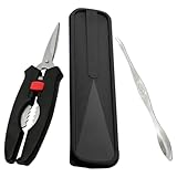 OSALADI Juego de Herramientas para Comer Cangrejos Set de 3 Piezas Tijeras Negras Tenedor para Mariscos y Caja de Almacenamiento Utensilios para Mariscos Adecuado Buey Mar Kit Práctico
