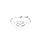 Swarovski Hyperbola - Bracciale rigido con simbolo dell'infinito, One Size, Zirconia cubic...