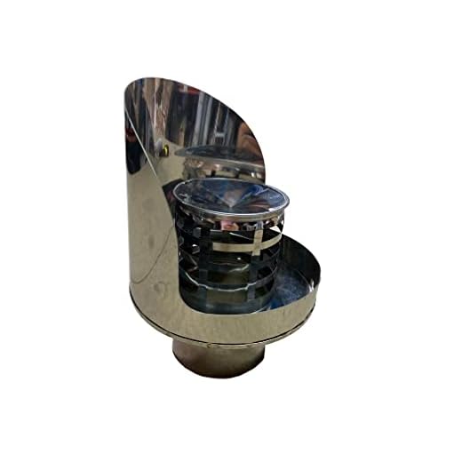 Sombrero estufa Pellet, terminal estufa pellet horizontal, sombrero anti lluvia salida lateral. (Inoxidable)