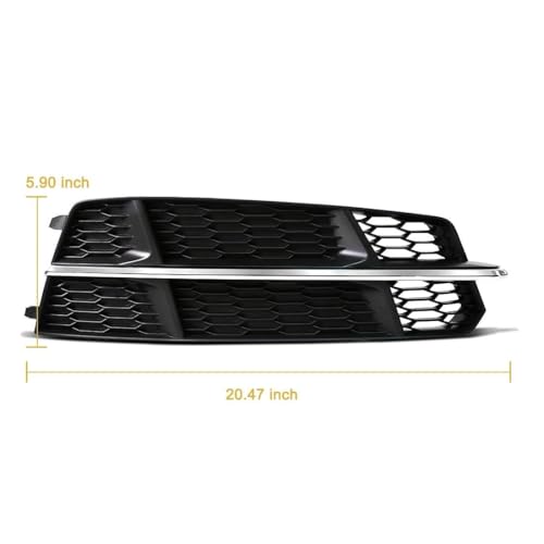 Parrillas de listón doble para Audi A6 C7 2015-2018 con diseño hexagonal de panal 2