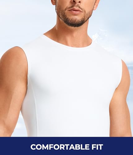 TAILONG 2 Pack Compression Shirt Men - Athletic Base Layer Sleeveless Workout Tank Top Slimming Undershirt2