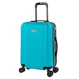ITACA - Maleta de Cabina 55x40x20 de Viaje rígidas Trolley con 4 Ruedas Dobles para Avion Ligera Equipaje de Mano candado de combinación., Turquesa-Antracita