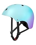 LANOVAGEAR Casco Bici Niño, Casco Bicicleta para Niños de 2-14 años, Cascos Infantiles de Protección para Patines Skate Patinaje Ciclismo Monopatín Scooter Deportes (Verde+Azul+Morado, S)