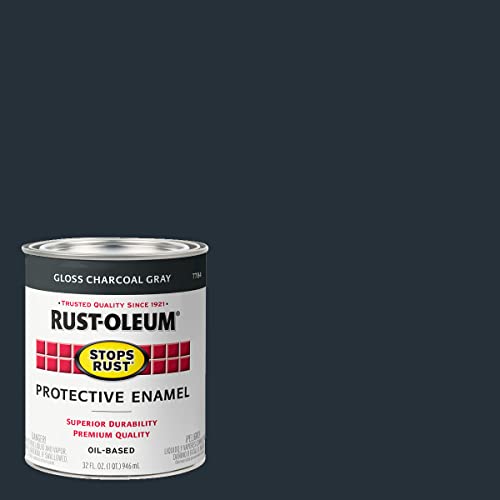 Image of Rust-Oleum Stops Rust Brush On Protective Enamel Paint, Gloss Charcoal Gray