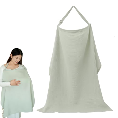 Pañuelo Lactancia Materna, 1 artículo Cubierta de Lactancia Materna,Capa de Lactancia con Correas Ajustables, Cómoda y Transpirable Capa de Lactancia (verde claro)