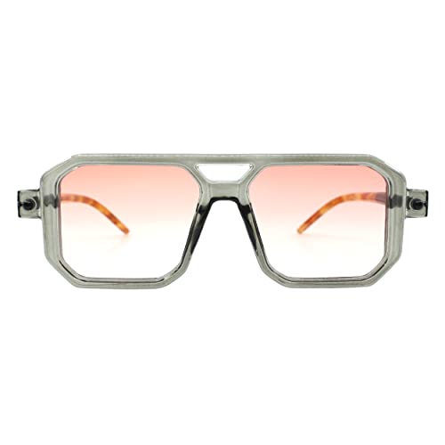 PASTL Geometric Square Flat Top Sunglasses Vintage Retro Unisex Fashion UV 4002