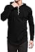 KUYIGO Men's Long Sleeve Fashion Athletic Hoodies Sport Sweatshirt Causal Hooded T-Shirts Black Medium