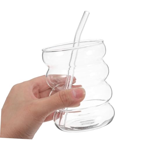 Set de 4 vasos de vidrio con sorbete Zerodeko miniatura 3
