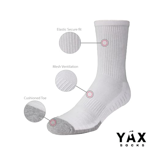 Image of Women's Athletic Socks, Pack of 6, Made with Combed Cotton - Size 9-11