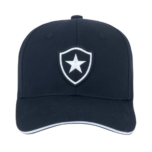 Boné Botafogo SuperCap Aba Curva Preto Escudo Bordado - Oficial