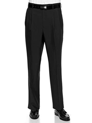 RGM Men's Work to Weekend Pleated Front Dress Pant Finished Hem with No Cuff