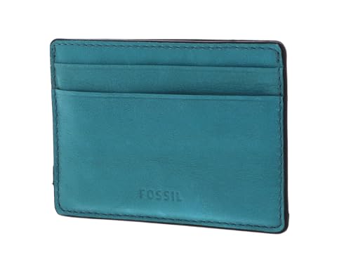 Fossil Steven Card Case Seamist : élégant porte-cartes en cuir épuré