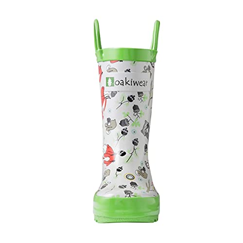 Oaki Kids Rubber Rain Boots With Easy-On Handles, Timber Critters, 6T Us Toddler #TOP3