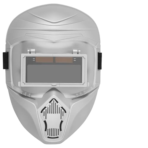 Image of Foribyw Welding Mask with 50 Replacement Lens, Auto Darkening Welding Helmet, Shade 9-13, Impact Resistant for Automotive, Manufacturing, Workshop and Repair Work, 26x18cm, Silver