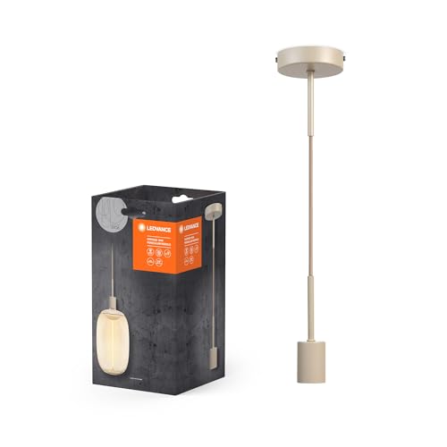 LEDVANCE Lampe à susp. vintage, beige, scénarios d’éclairage personnalisés, acier inox., idéal pour les salles de séjour, design moderne, look vintage,...