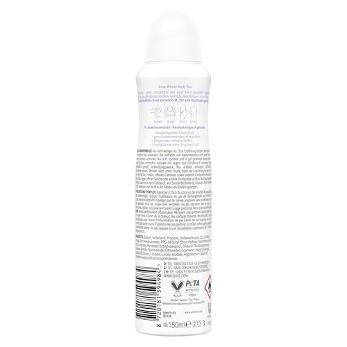 Dove Whole Body Deo Lavendel- & Kamillenduft Deospray mit 0% Aluminiumsalzen für Achseln, Brust, Beine und mehr 150 ml – Ansicht 3