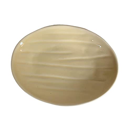 Piatti Piani Piatto Crema Giallo con Righe Irregolari Piatto Ovale Piatto da Dessert Piatto da Frutta Piatto da Insalata Piatto da Colazione Piatto da Cena Piatto Fondo Piatto Fondo Piatti da Tavola