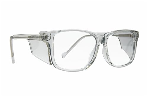 Julius King Side Shield Safety Glasses Z87+ Certified, Rectangular Frame, Anti-Fog Coated, Anti Glare, Scratch Resistant, Durable and Stylish, Eyewear for Men & Women (Clear Lens)