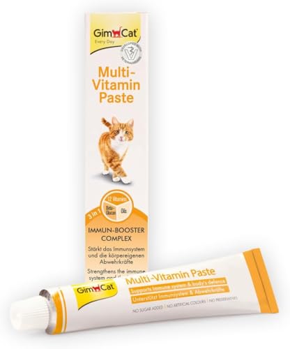 GimCat Multi-Vitamin Paste - Gesunder Katzensnack aktiviert Abwehrkräfte und stärkt das Immunsystem - 1 Tube (1 x 100 g)