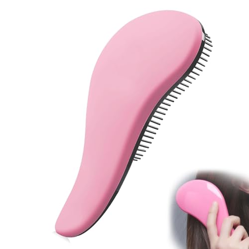 1 Piezas Desliza El Cepillo Desenredante, Cepillo Anti Tirones Desenredante, Peine de Pelo de Masaje Suave, para Cabello Mojado, Seco, Fino, Grueso, Rizado(Rosa)