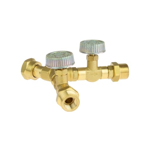 Raccord T Hasmi Doré Double Sortie M20x150, Laiton, Raccord de Gaz, T-connector, 10.5 x 12.5 cm, 1 Unité