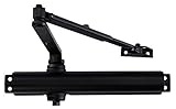 Heavy Duty Commercial Door Closer - LYNN HDWR Model # LH8016 (US19 Matte Black)- Surface Mounted,...