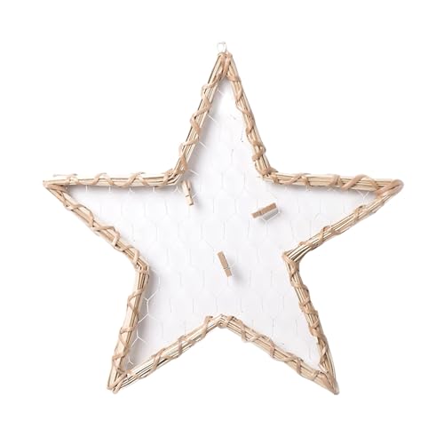 REDYY Handcrafteds Rattans Star Shape Photo Frames Wickers Picture Holder for 4x6inch Photos Wall or Table Decoration