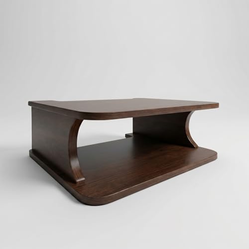 Image of Wall Mounted WiFi Router Shelf | Wooden Router Stand & Set Top Box Holder | Modern Floating Wall Shelf for WiFi Router, Remote, Accessories & Cable Management | Dark Walnut Finish