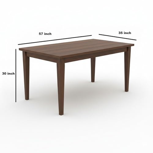 Image of UK FURNITURE Solid Sheesham Wood 6 Seater Dining Table | Wooden Dining Room Set for Home & Office (Teak, 6 Seater)