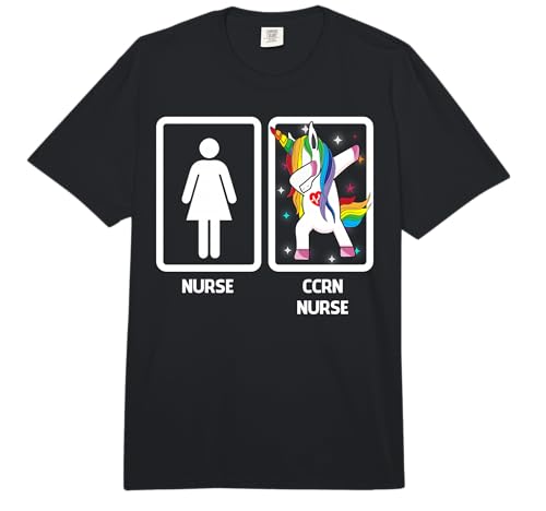 CCRN Nurse Unicorn Dabbing Funny Dabbing CCRN Nurse Gift Comfort Colors Adult Heavyweight T-Shirt