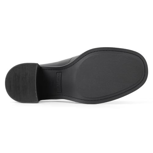 CosyFever Women's Loafer Pumps 3 Inch Block Chunky Heel Slip On Trendy Office Work Business Shoes for Dressy Casual Formal3