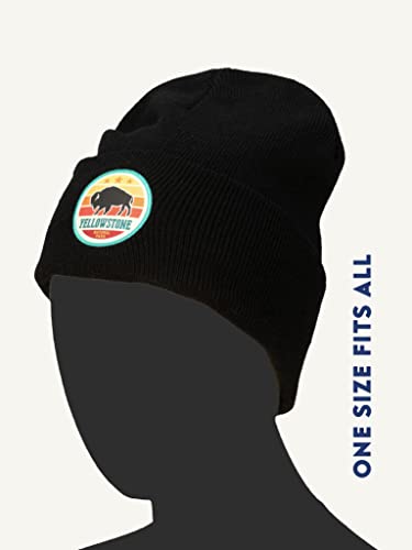 National Park Foundation Knit Cuffed Beanie Hat For Women Men Winter Hat Cuffed Beanies Knit Skull Cap Warm Ski Hats (Yellowstone Navy) #TOP2