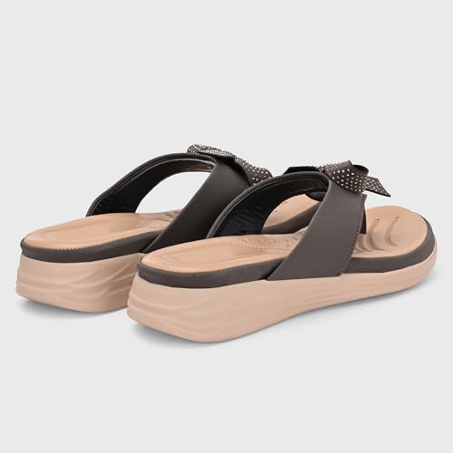 Image of Centrino Women's Sandals | Stylish Slip-On Sandals for Ladies | Durable Soft Cushioned Footbed for Comfort | Elegant & Trendy Design | Lightweight Daily And Casual Use Flip Flops (9343)