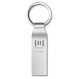 MOSDART 128GB USB 3.0 Flash Drive Metal Keychain Zip Drive Up to 90MB/s Fast Speed USB3.0 Thumb Drive,128 GB Waterproof Jump Drive USB Memory Stick,Silver