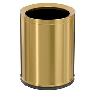 LEASYLIFE Goldener Metall Papierkorb 12L