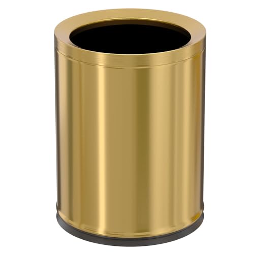 LEASYLIFE Goldener Metall Papierkorb 12L