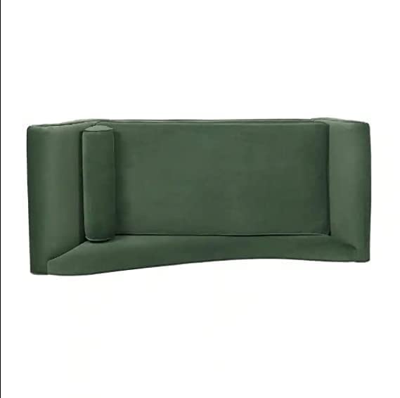 Image of 2-Seater Rosewood Settee Sofa Diwan Couch Chaise Lounge (Beige) (Green)