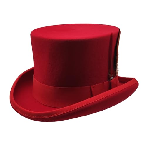 Image of Wool Top Hat for Men Women Topper Hat Mens Tall Tophat Christmas Costume