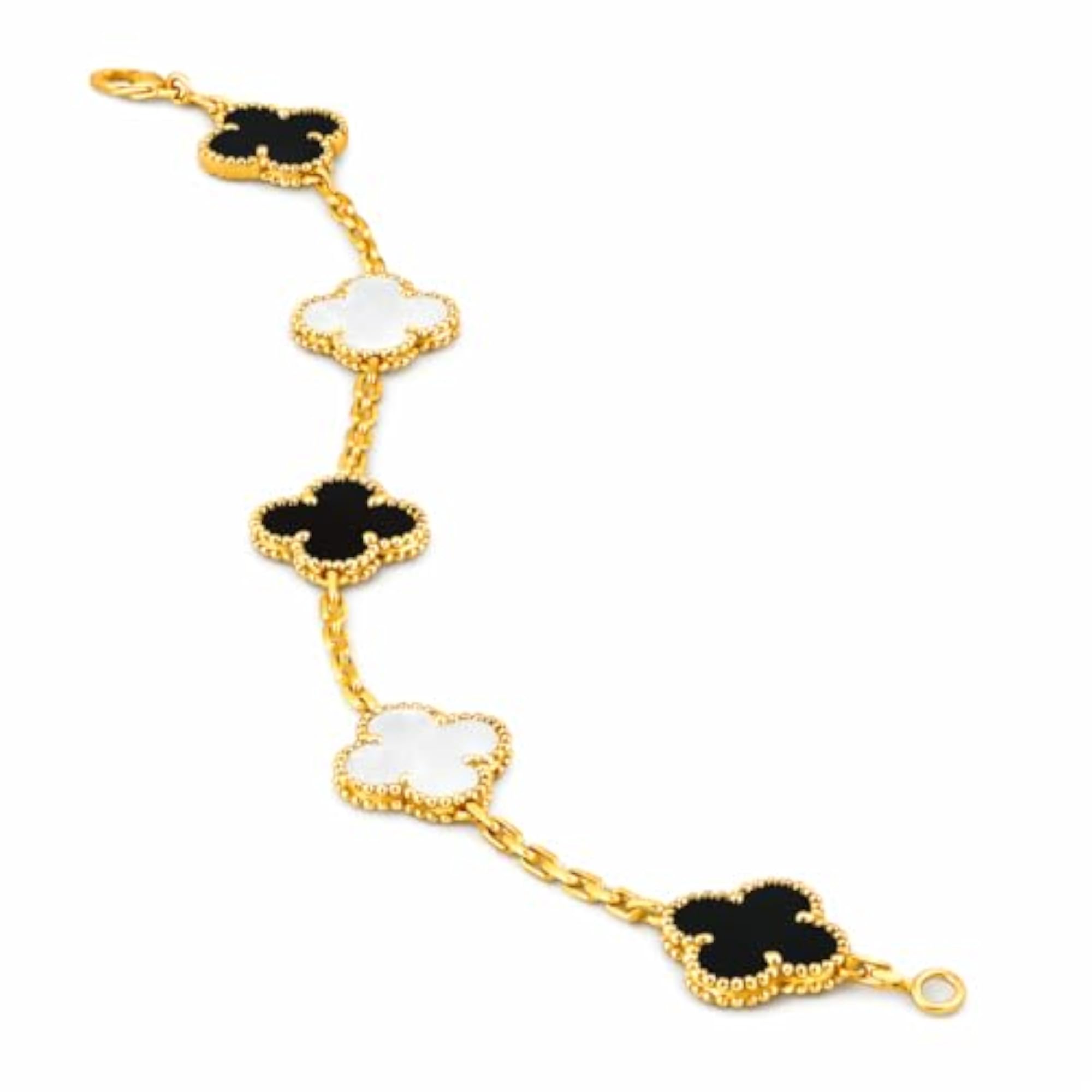 Gold Clover Bracelet Combo Set for Women, 2 Piece