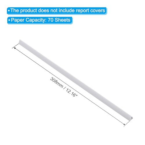 PATIKIL Barras de Encadernação de 10 mm, 10 Unidades, Branco, A4