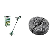 Bosch Elektro-Rasentrimmer EasyGrassCut 23 (280 Watt, Schnittkreisdurchmesser 23 cm, im Karton) & Trimmerfaden zum Auffüllen Aller Aktuellen Trimmerspulen (24 m × 1.6 mm, 1 Stück) F016800462, Grau