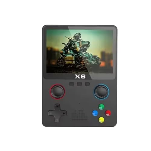 OSUPERXFUN Consola de juegos de mano retro 2025, X6 pantalla IPS de 3.5 pulgadas, batería de 2000 mAh, juego de mano, más de 10000 juegos, consolas de juegos portátiles retro, color negro