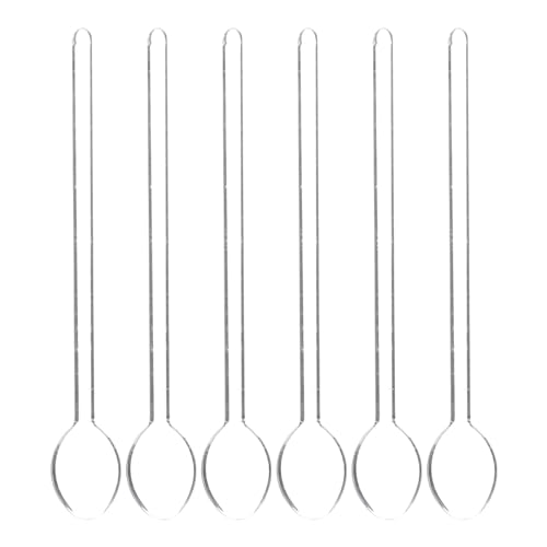 Operitacx Cuillère Longue En Verre Transparent Résistante À La Chaleur 5.6 Pouces Pour Mélange Café Thé Lait Desserts Poignée Ergonomique Usage Maison Et Professionnel