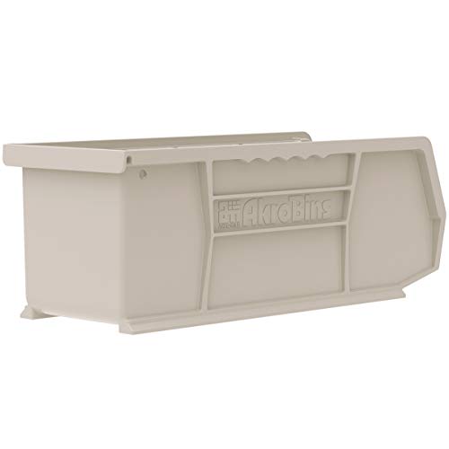 Akro-Mils 30224 Akrobins Plastic Hanging Stackable Storage Organizer Bin, 11-Inch X 4-Inch X 4-Inch, Stone, 12-Pack #TOP2