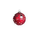 Navidad EUROCINSA Ref.28021 Bola de Cristal Colgante Oro con Plata con Ciervos, pinos y Estrellas 15Øcm. 1SET/4uds, Dorado, 15 cm