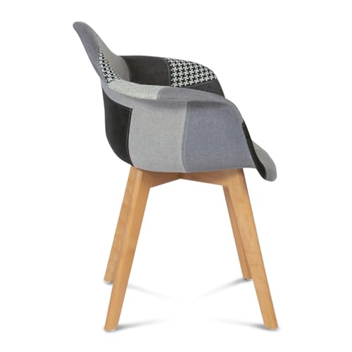 Lot 2 Chaises Scandinaves SARA Patchwork IDMarket
