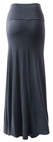 Image of URBAN K Womens Basic Foldable High Waist Regular and Plus Size Maxi Skirts
