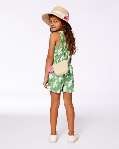 Deux par Deux Straw Bag and Hat Set Straw and Pink Girl Toddler2