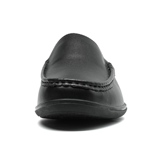 Men’s Loafers Casual Leather Slip-On Oxfords Driving Shoes Dress Soft Comfortable & Light-Weight Black2