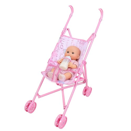 Cochecito de muñecas para bebés, Cochecito de Juguete, c ochecito de bebé Plegable, Accesorios para c ochecito de Juguete, Juguetes realistas para Juegos de rol para niños y niñas de 1 a 6 años